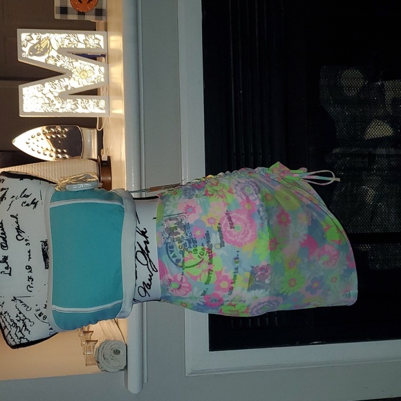 New Xhilaration Floral Swim Xhilaration Tunneled Mesh Cover Up Skirt Large - Picture 2 of 9